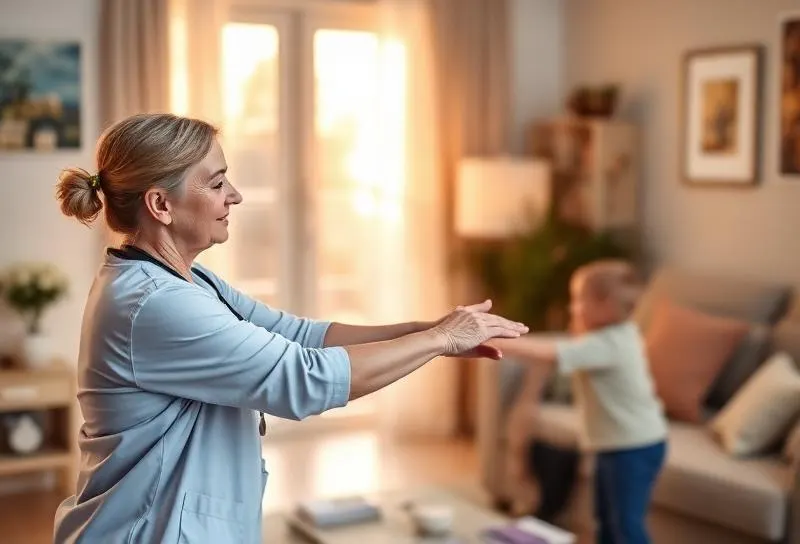 A certified physiotherapist assessing a patient during a home visit in Pune