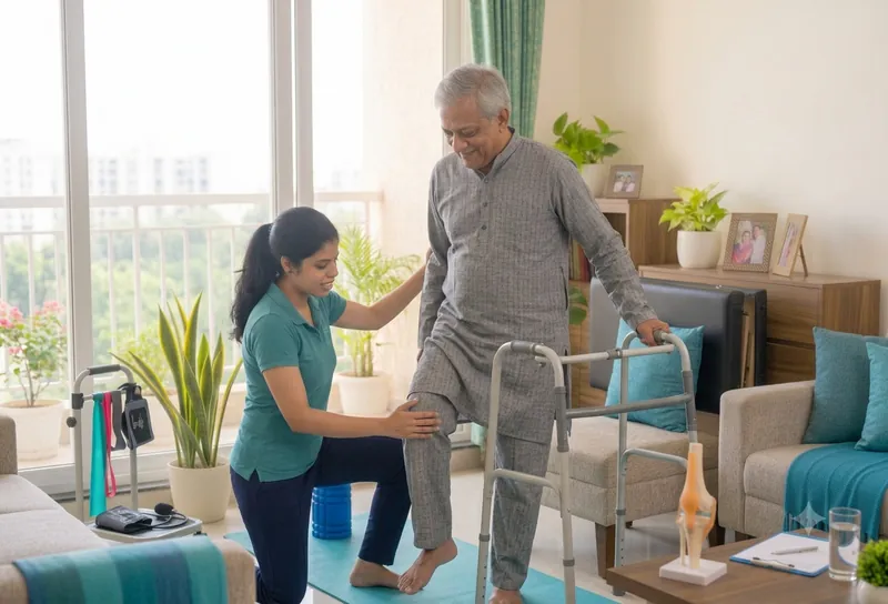 Home rehab after knee replacement in Pune