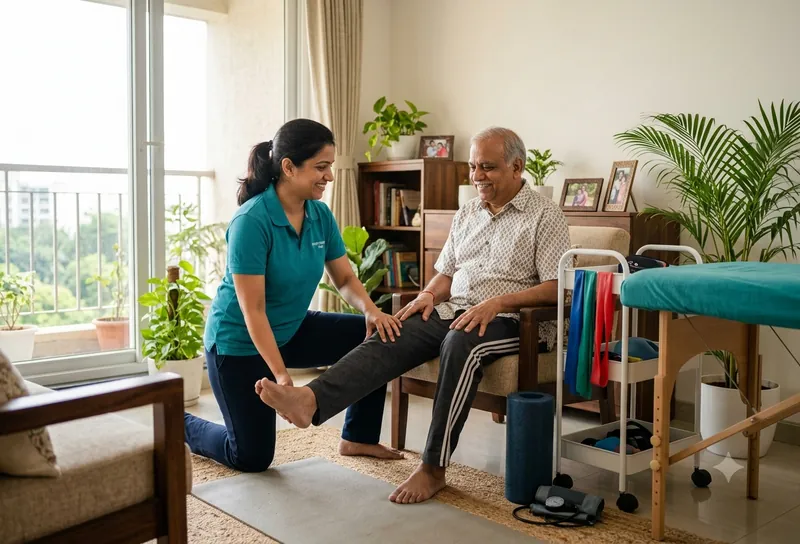 Post-surgery physiotherapy session at home in Pune